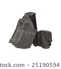 Pile of charcoal isolated on white 25190594