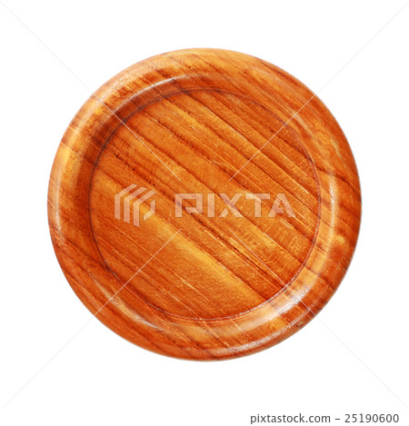 Circle wooden coaster isolated on white 25190600