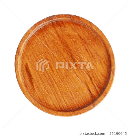 Circle wooden coaster isolated on white 25190645