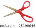Open scissors with red handle isolated on white 25190646