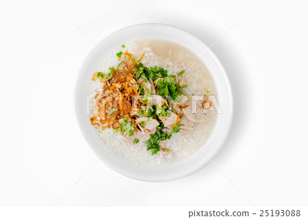 'Khao Tom Moo' Thai Breakfast, Rice congee mixed 'Khao Tom Moo' Thai Breakfast, Rice congee mixed 25193088