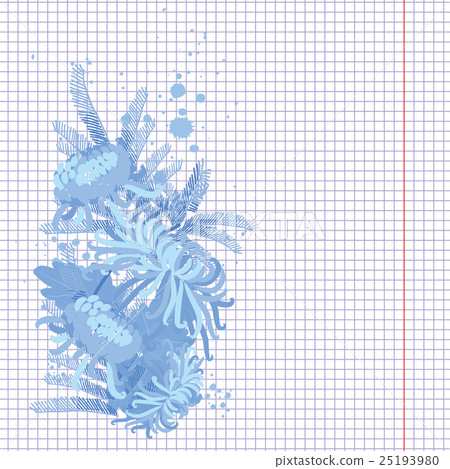 Illustration greeting hand-drawn chrysanthemum 25193980