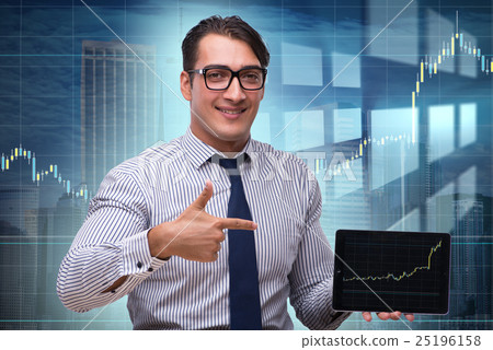 Young businessman in online trading concept 25196158