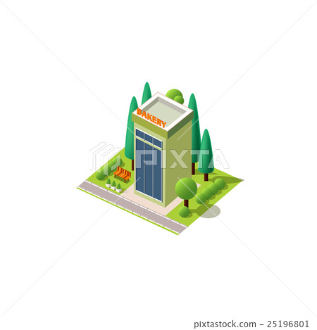 Vector isometrics isolated multi-storey bakery Vector isometrics isolated multi-storey bakery 25196801