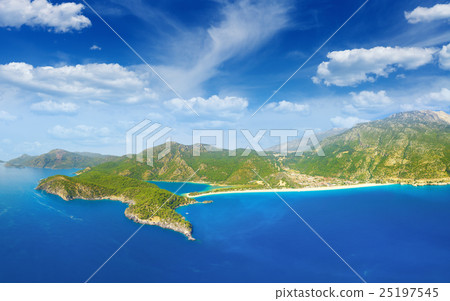 Blue lagoon and coastline in Oludeniz, Turkey 25197545