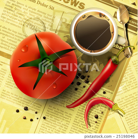 Cup of coffee with vegetables Cup of coffee with vegetables 25198046