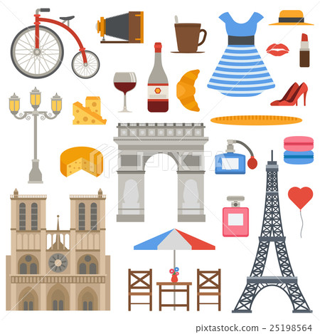 Paris icons vector set. - Stock Illustration [25198564] - PIXTA