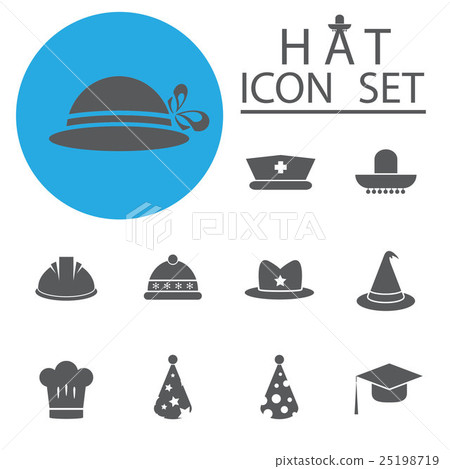 Hat Icon Set.Vector Illustration Hat Icon Set.Vector Illustration 25198719