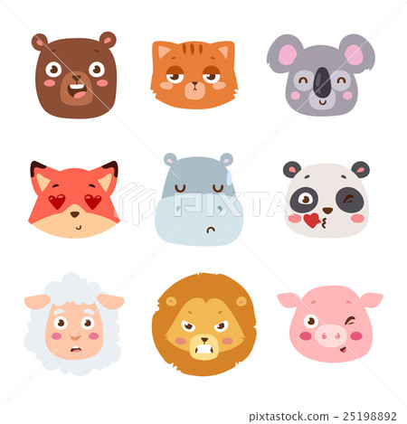 Animal emotion avatar vector illustration icon Animal emotion avatar vector illustration icon 25198892