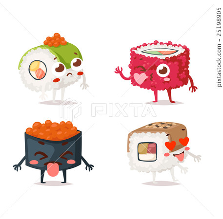Sushi character vector isolated Sushi character vector isolated 25198905