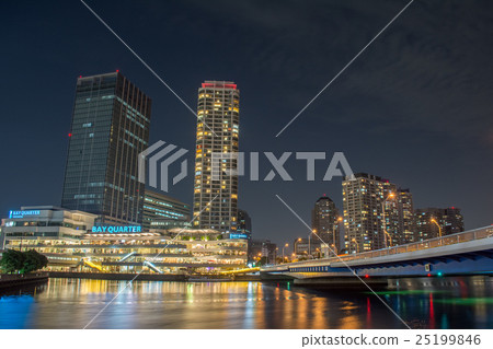 Yokohama bay quarter and apartment group at night 25199846