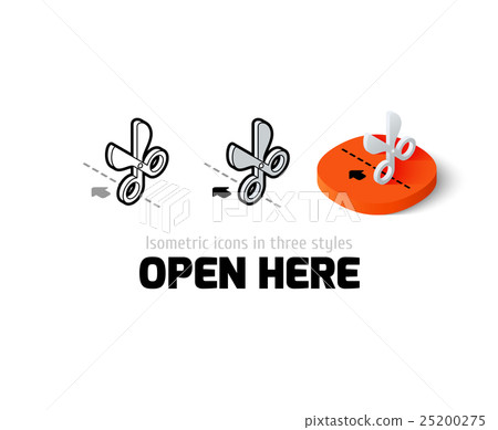 Open here icon in different style Open here icon in different style 25200275