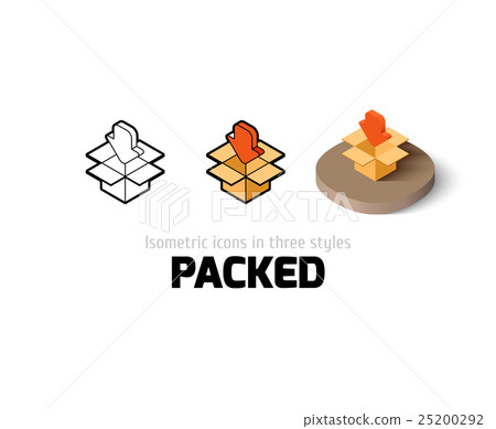 Packed icon in different style 25200292