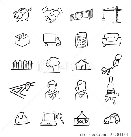 Real estate drawing icons set 5 Real estate drawing icons set 5 25201184