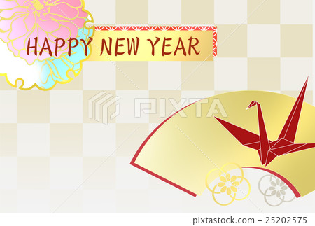 日本樣式折疊的起重機新年的例證origami 日本樣式折疊的起重機新年的例證origami 25202575