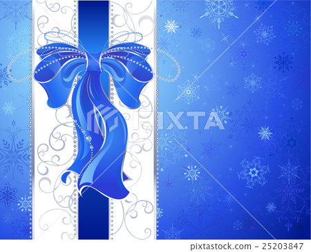 blue bow on a blue background. 25203847