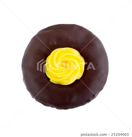 Doughnut bathed in liquid chocolate cream 25204003
