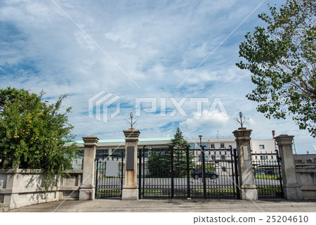 Schoolyard entrance gate of elementary school Schoolyard entrance gate of elementary school 25204610