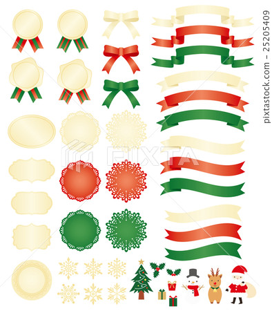 Gold, Christmas image ribbon material 25205409
