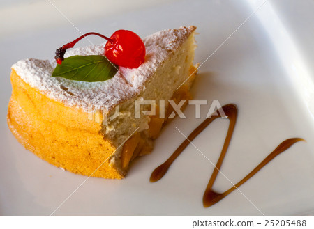 sweet biscuit with an apricot and cherries 25205488
