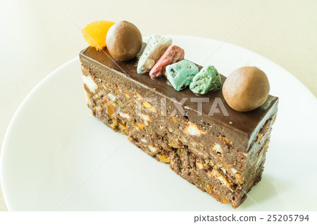 Tasty slice chocolate cake Tasty slice chocolate cake 25205794