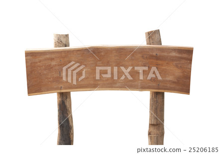 Wooden sign isolated on white. 25206185
