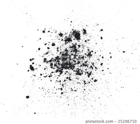particles of charcoal on a white background 25206710