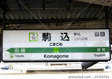 山手線站名稱標籤Komagome站 25208762