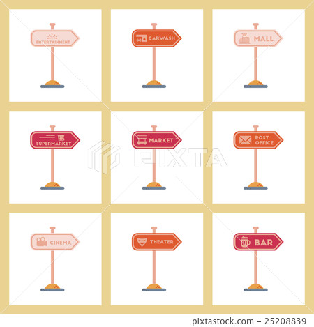 assembly flat icons sign of bar post office mall 25208839