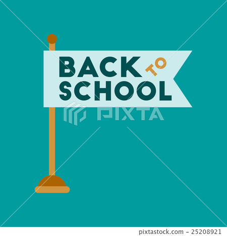 flat icon on background Back to school flag flat icon on background Back to school flag 25208921