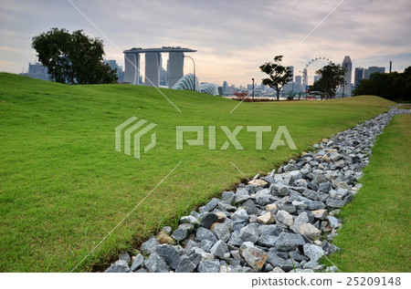 Garden with Singapore Skyline Garden with Singapore Skyline 25209148