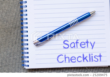 Safety checklist write on notebook Safety checklist write on notebook 25209475