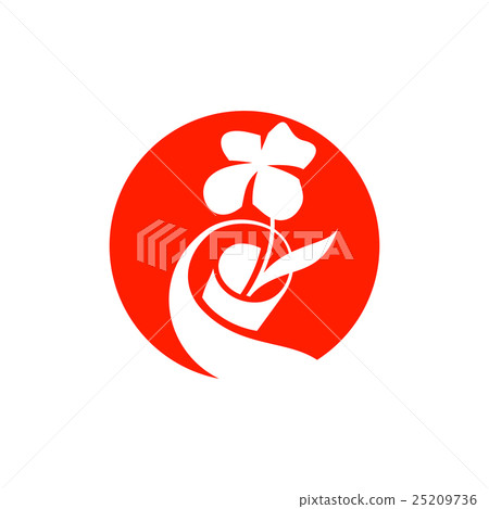 Abstract packing flowers sign  25209736