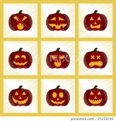 assembly flat shading style icons halloween 25210248