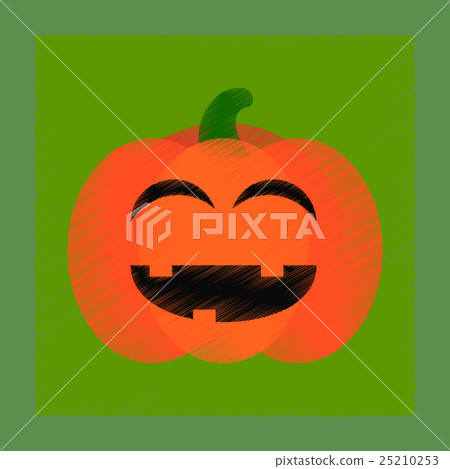 flat shading style icon halloween pumpkin 25210253