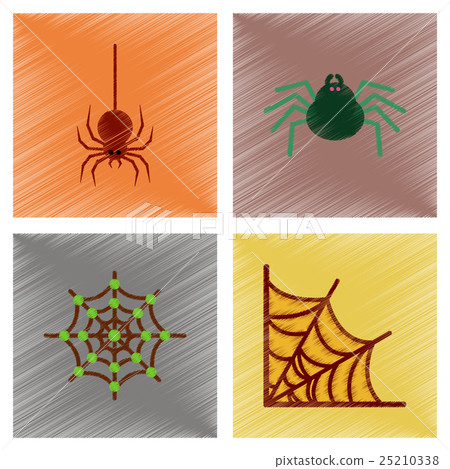 assembly flat shading style icons halloween spider 25210338