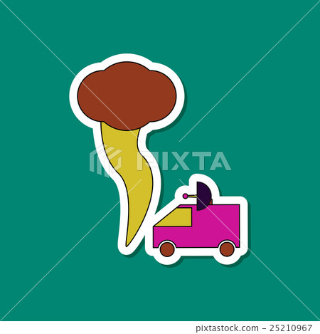 paper sticker on stylish background tornado car 25210967