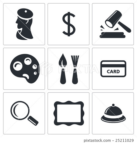 Museum, auction sale icon set Museum, auction sale icon set 25211029