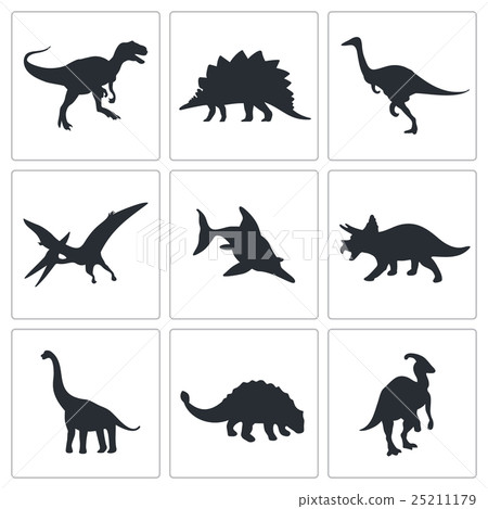 Dinosaurs icons collection 25211179