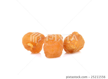 Dried longan on a white background Dried longan on a white background 25211556