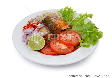 Spicy Sardines in tomato sauce canned fish 25211635