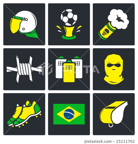 Soccer fans ultras Icons set Soccer fans ultras Icons set 25211702