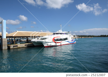 Sightseeing ship anchored at the port (far away) Sightseeing ship anchored at the port (far away) 25212807