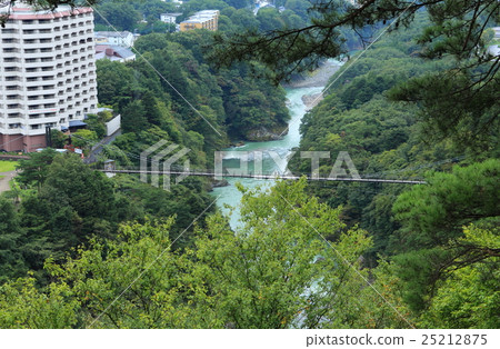 Kaido Shideiwa Suspension Bridge as seen from Shido Kinin Hime Shinto shrine 25212875