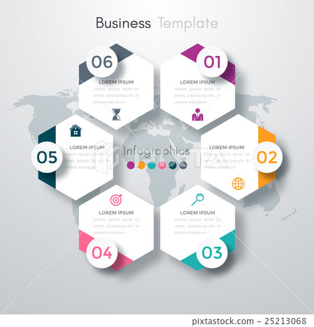 Vector illustration infographics six options. Vector illustration infographics six options. 25213068