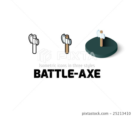 Battle-Axe icon in different style 25213410