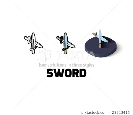 Sword icon in different style 25213415
