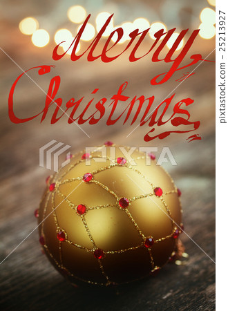 golden ball with Merry Christmas letters 25213927