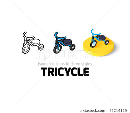 Tricycle icon in different style 25214119