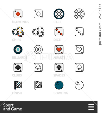 Black and color outline icons, thin stroke line 25214153